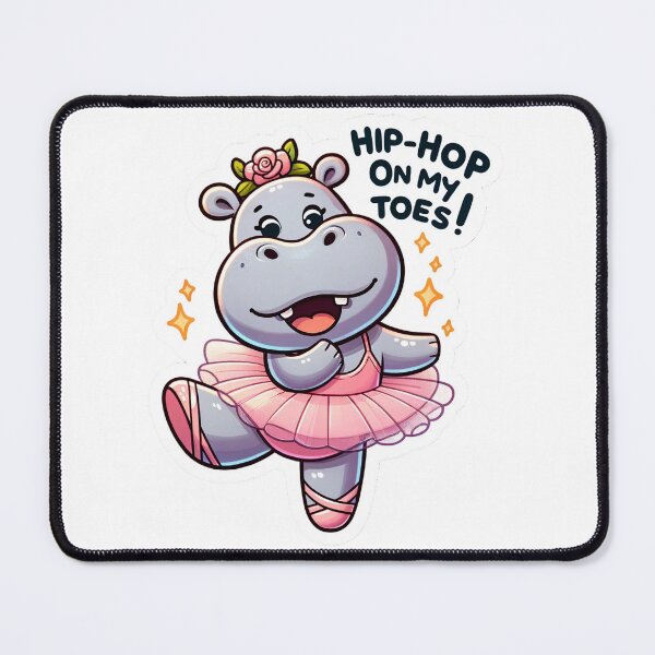 Artikelvorschau, Joyous Hippo Tutu Sticker - Hip-hop on My Toes! entworfen und verkauft von The-Library.
