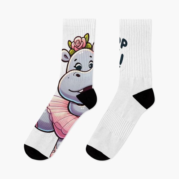 Item preview, Joyous Hippo Tutu Sticker - Hip-hop on My Toes! designed and sold by The-Library.