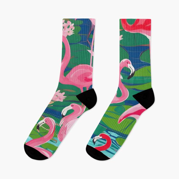 Item preview, Pink flamingos. In lily pond designed and sold by SophieClimaArt.