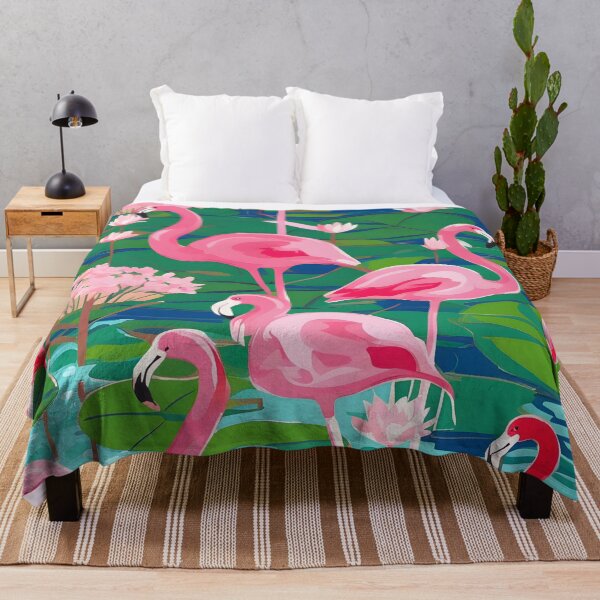 Item preview, Pink flamingos. In lily pond designed and sold by SophieClimaArt.