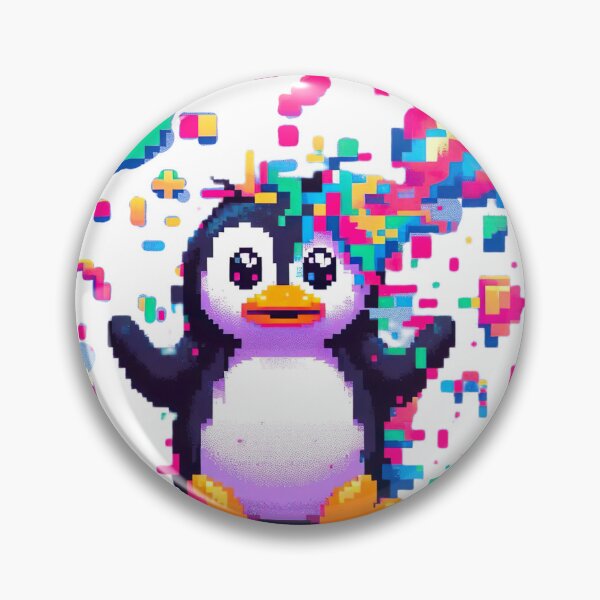Item preview, Glitch Pixel Penguin vui nhộn: Nghệ thuật kỹ thuật số kỳ lạ với bầu không khí hài hước designed and sold by Huycao211.