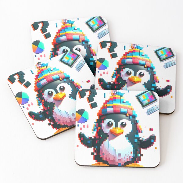 Item preview, Glitch Pixel Penguin vui nhộn: Nghệ thuật kỹ thuật số kỳ lạ với bầu không khí hài hước designed and sold by Huycao211.