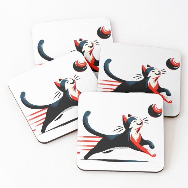 Item preview, Joyful Cat Chasing a Bouncing Ball designed and sold by FayeWong.