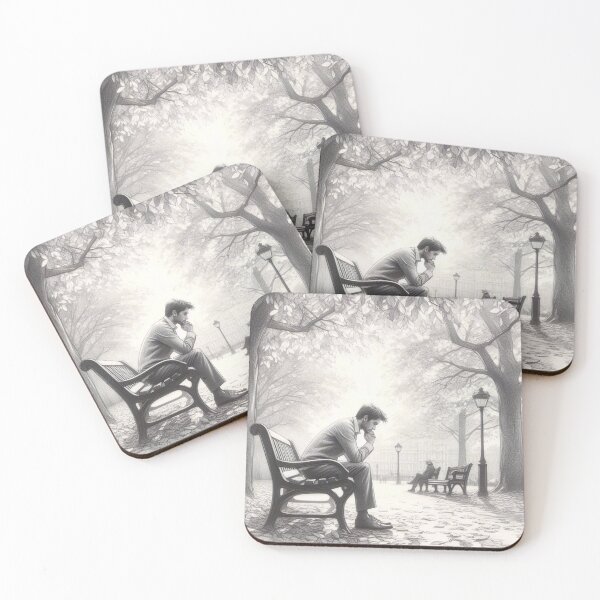 Item preview, Autumn Reflection: Serene Park Bench Sketch with Natural Light designed and sold by Huycao211.