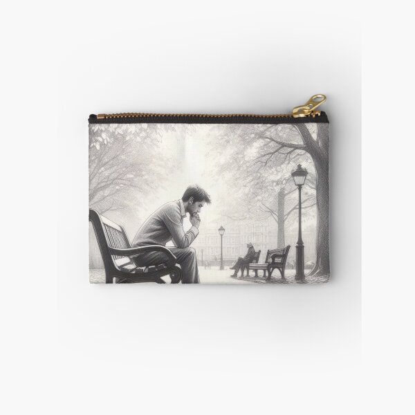 Item preview, Autumn Reflection: Serene Park Bench Sketch with Natural Light designed and sold by Huycao211.