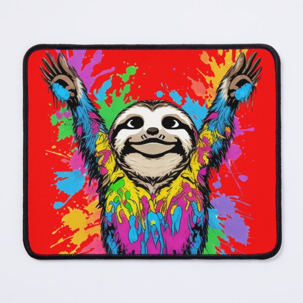 Item preview, Quirky Colorful Sloth Paint Splatter designed and sold by TugForkFinds.