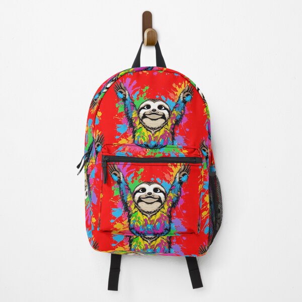 Item preview, Quirky Colorful Sloth Paint Splatter designed and sold by TugForkFinds.
