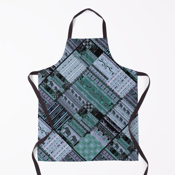 Item preview, Ethnic patchwork of gray blue patches designed and sold by fuzzyfox.