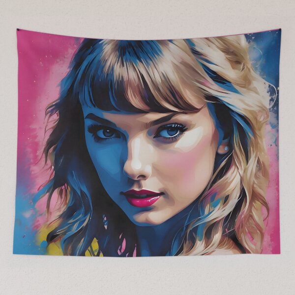 Item preview, Taylor Swift Portrait in Heavy Ink w/Pink and blue ink focus designed and sold by Dan Farsaci.