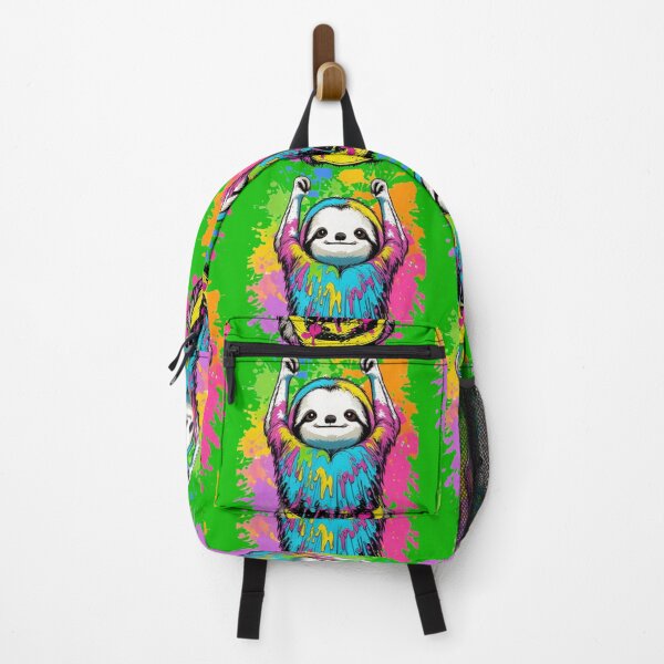 Item preview, Quirky Colorful Sloth Paint Splatter designed and sold by TugForkFinds.