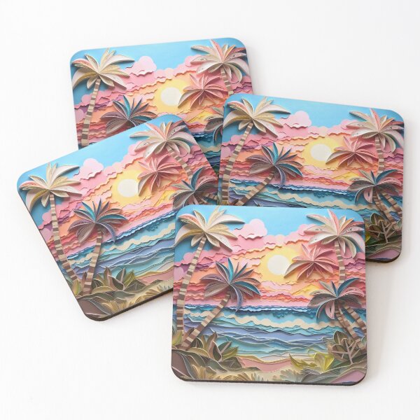Item preview, Tropical Beach Layered Paper  designed and sold by HausKatz.