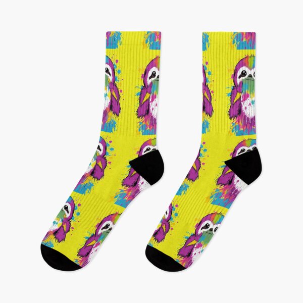 Item preview, Quirky Colorful Sloth Paint Splatter designed and sold by TugForkFinds.