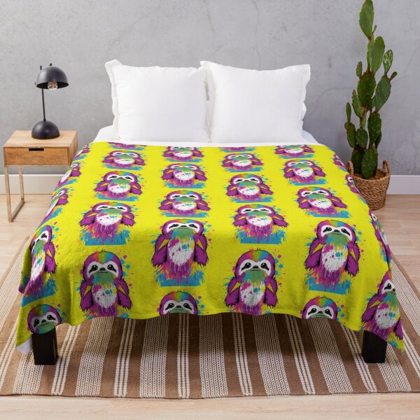 Item preview, Quirky Colorful Sloth Paint Splatter designed and sold by TugForkFinds.