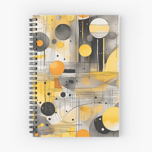 Item preview, Abstract Shapes Geometric Art ~ Planets and in Space ~ Textured Yellow and Black Circles Painting 2 designed and sold by Neon-Wolf.
