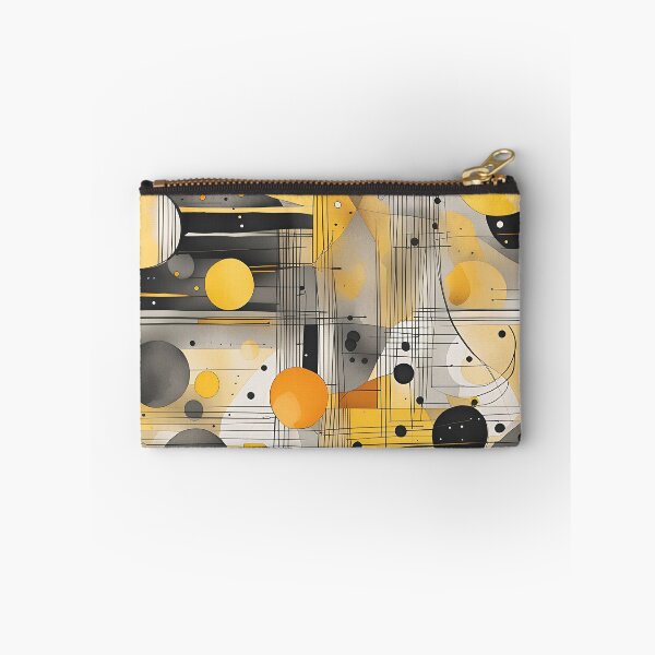 Item preview, Abstract Shapes Geometric Art ~ Planets and in Space ~ Textured Yellow and Black Circles Painting 2 designed and sold by Neon-Wolf.