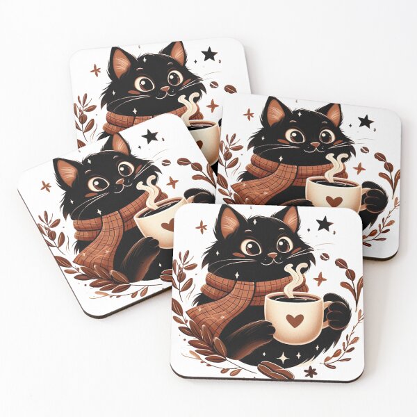 Item preview, Cozy Cat and Coffee Illustration: Feline Elegance and Caffeine Comfort designed and sold by Huycao211.