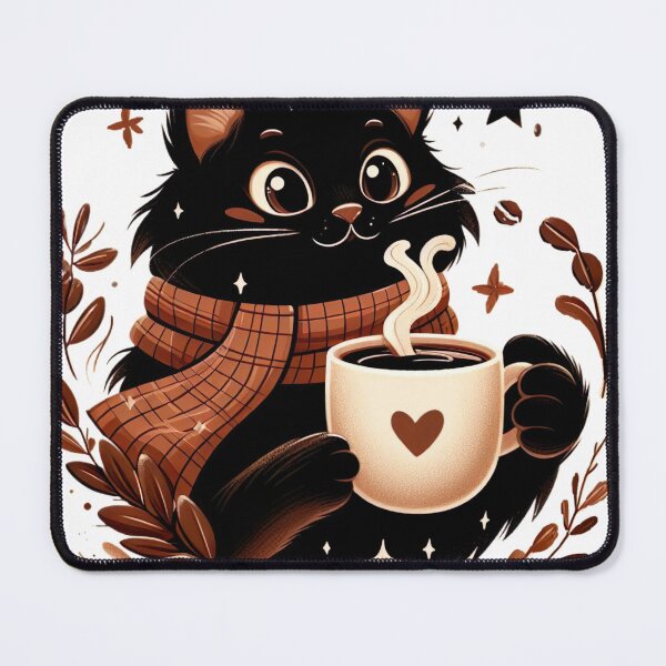 Item preview, Cozy Cat and Coffee Illustration: Feline Elegance and Caffeine Comfort designed and sold by Huycao211.