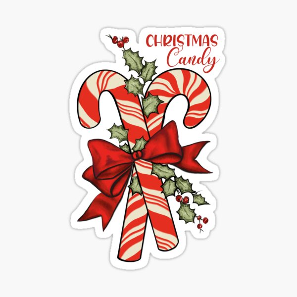 Vintage Candy Cane Christmas Sticker Pack Retro Christmas Stickers Vintage  Christmas Decorations Stocking Stuffers Gift Stickers. 