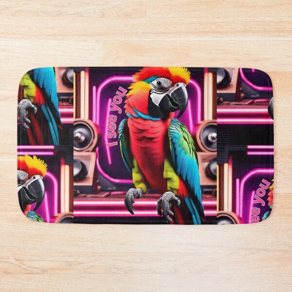 Item preview, Funny Parrot watercolor Rétro-futurisme | ISEE YOU |Gift Cute Bird |Spring Birds designed and sold by Vanchys.