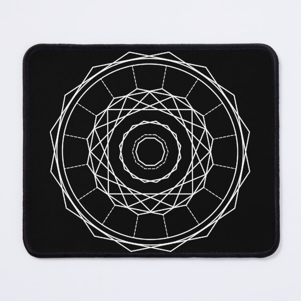 Item preview, Sacred geometry collection 6, mandala, white on black, white drawing by Red Siri0 designed and sold by Red Siri0 Art.