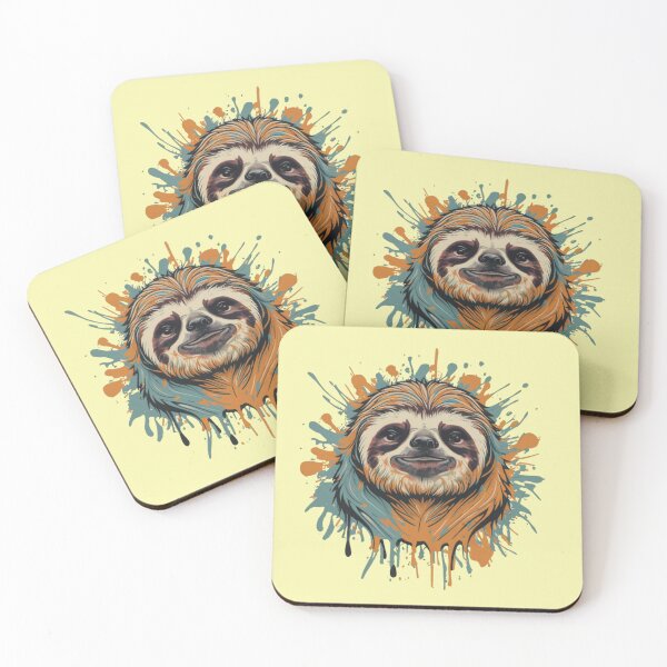Item preview, Rad Happy Sloth designed and sold by TugForkFinds.