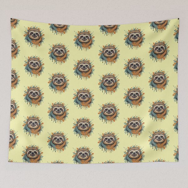 Item preview, Rad Happy Sloth designed and sold by TugForkFinds.