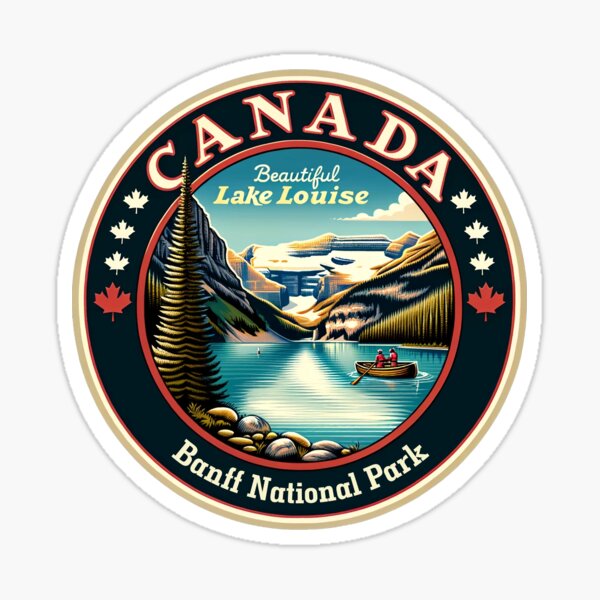 Item preview, Beautiful Lake Louise Vintage Travel Decal Sticker designed and sold by carshapes.