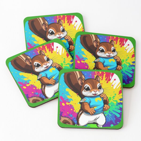 Item preview, Quirky Colorful Squirrel designed and sold by TugForkFinds.