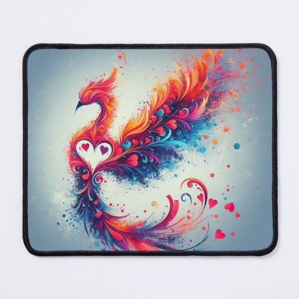 Item preview, Fantasy phoenix love heart abstract valentine (silvergoldvisionary) designed and sold by SGVisionary.