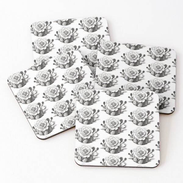 Item preview, Cactus 5 | monochrome cactus | cactus flower | desert flower designed and sold by JackrabbitPub.