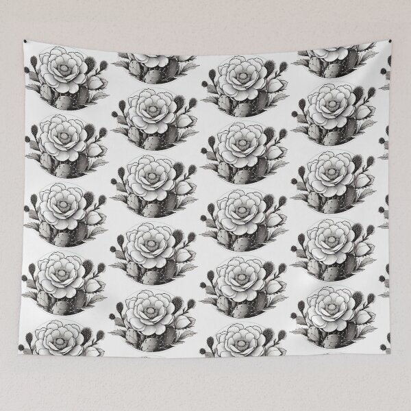 Item preview, Cactus 5 | monochrome cactus | cactus flower | desert flower designed and sold by JackrabbitPub.