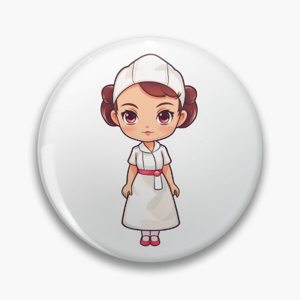 Item preview, Cute Nurse Brunette Cartoon 1940's Inspired Design  designed and sold by Ashburnsmum2018.
