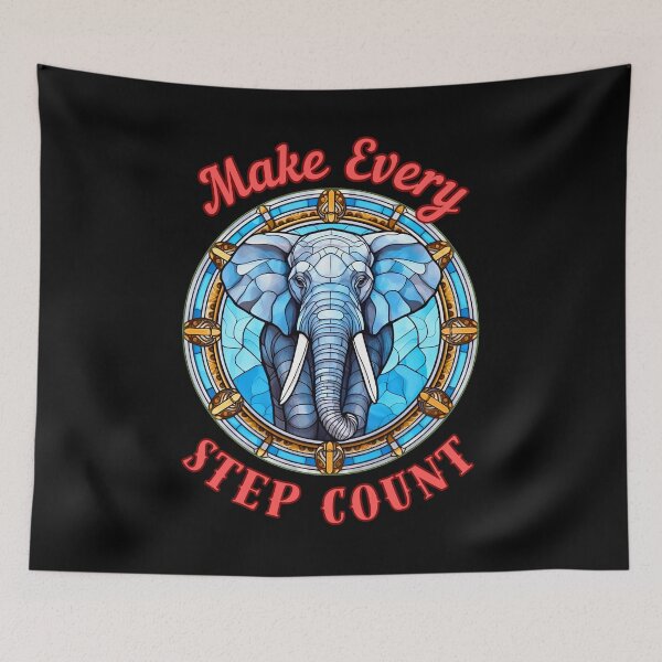 Item preview, Make Every Step Count. colorful elephant designed and sold by ElephantVibes.