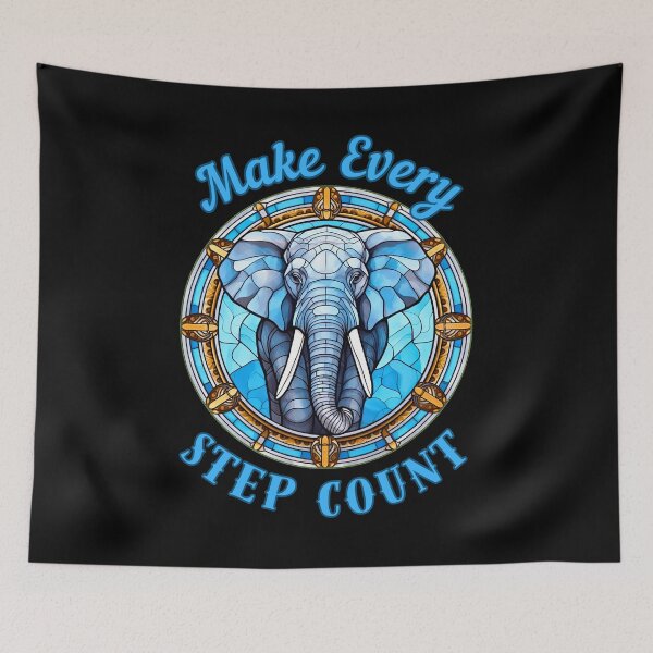 Item preview, Make Every Step Count. elephant portrait designed and sold by ElephantVibes.