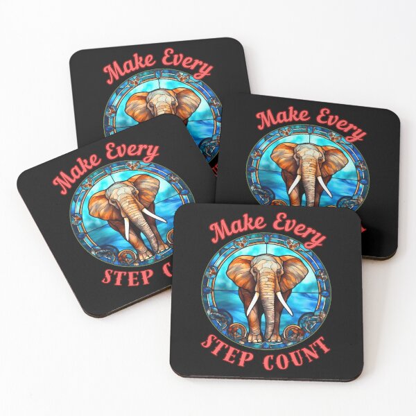 Item preview, Make Every Step Count. happy elephant designed and sold by ElephantVibes.