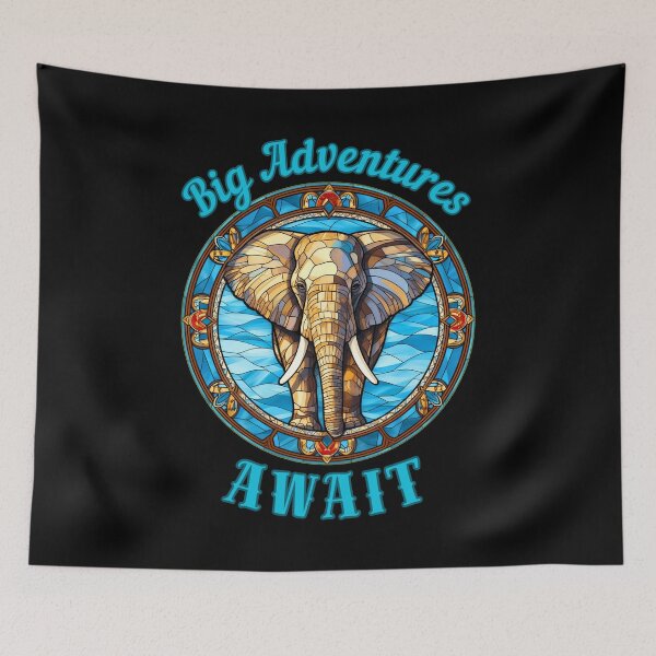 Item preview, Big Adventures Await. funny elephant designed and sold by ElephantVibes.
