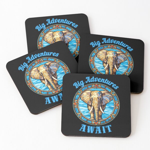Item preview, Big Adventures Await. elephant portrait designed and sold by ElephantVibes.