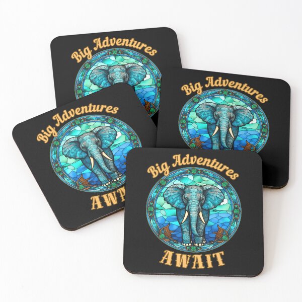 Item preview, Big Adventures Await. watercolor elephant designed and sold by ElephantVibes.