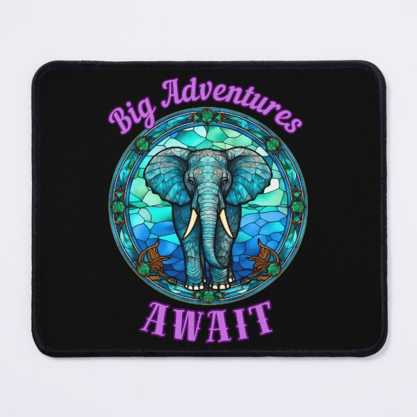 Item preview, Big Adventures Await. elephant quote designed and sold by ElephantVibes.