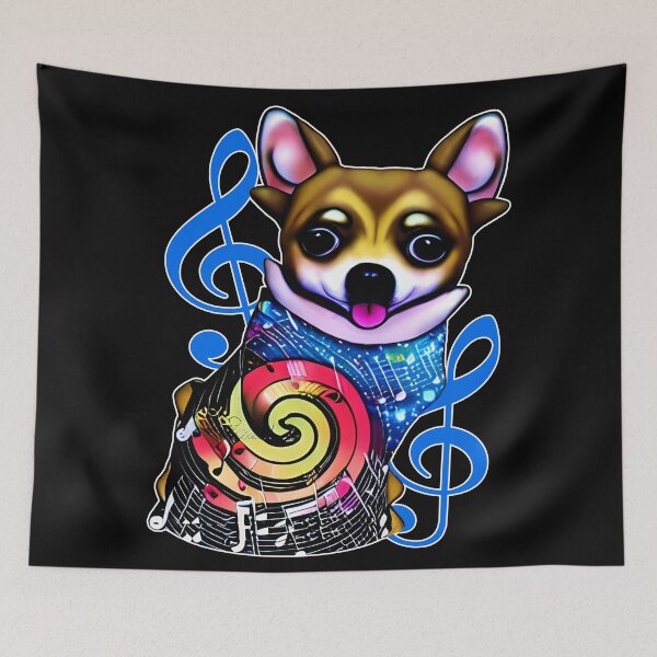Item preview, Chihuahua and treble clef designed and sold by Artbellachi.