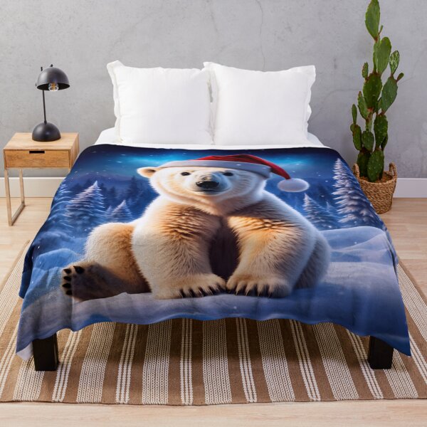 Item preview, A Polar Bear in a Snow Covered Forest designed and sold by Lava Tigers Art.