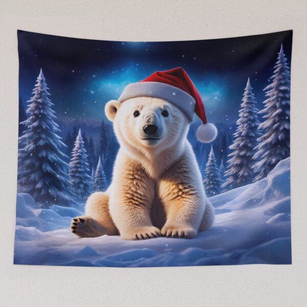 Item preview, A Polar Bear in a Snow Covered Forest designed and sold by Lava Tigers Art.