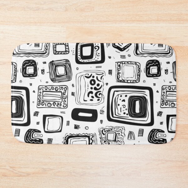 Item preview, Abstract Squares and Boxes Black and White  designed and sold by zanydoodles.