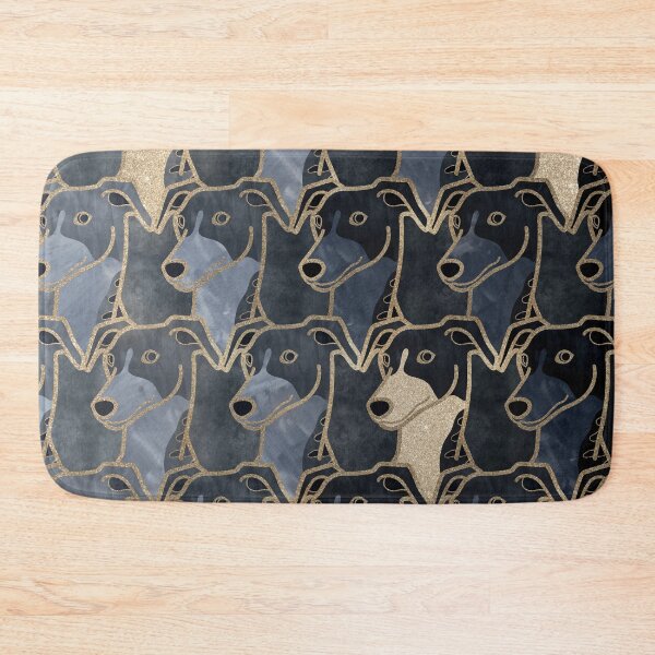 Item preview, Greyhound soft blue gradient with gold accents pattern designed and sold by Iluvmygreyhound.