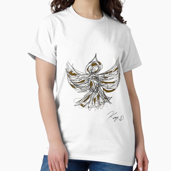 Finch line drawing Classic T-Shirt