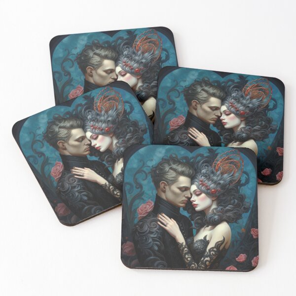Item preview, Mysterious gothic couple - greeting card  |  Valentines, Anniversary, Romance, Love designed and sold by OddCorro.