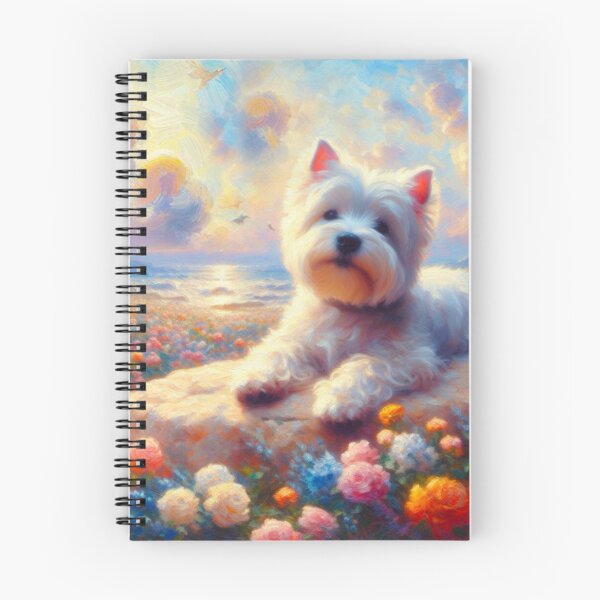 Item preview, Floral Westie Painting - West Highland Terrier designed and sold by Star-Fragment.