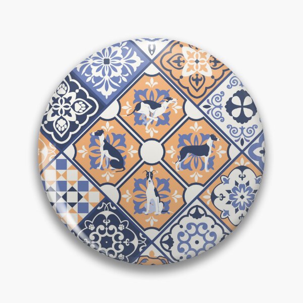 Item preview, Greyhound Portuguese tile pattern designed and sold by Iluvmygreyhound.