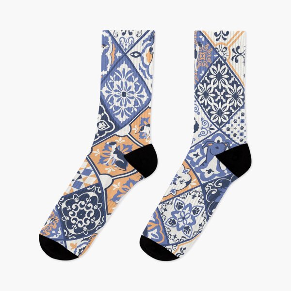 Item preview, Greyhound Portuguese tile pattern designed and sold by Iluvmygreyhound.