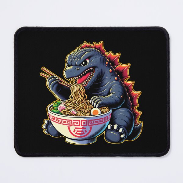 Item preview, Cute Godzilla eating Big Bowl Ramen Noodle designed and sold by melvtec.